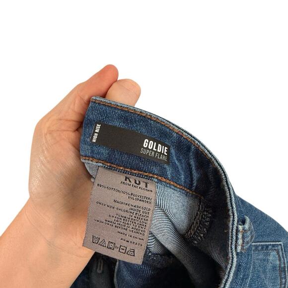 Kut From the Kloth Goldie Super Flare Jeans High Rise Dark Wash Boho Womens 4 - Picture 8 of 9